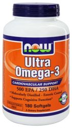 NOW Foods - Ultra Omega-3 500 EPA/250 DHA - 180 Softgels  
