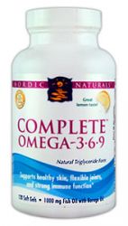 Complete Omega 3-6-9 Lemon  1000 mg 60 softgels Nordic Naturals