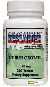 Lithium Orotate 120 mg, 200 Tablets Advanced Research NCI (Dr. Hans Nieper) Imagem 1