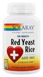 Solaray - Red Yeast Rice 600 mg. - 120 Vegetarian Capsules