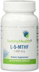 L-5-MTHF 1000 | Provides 1,000 mcg of pure non-racemic L-methylfolate | 60 Vegetarian Capsules
