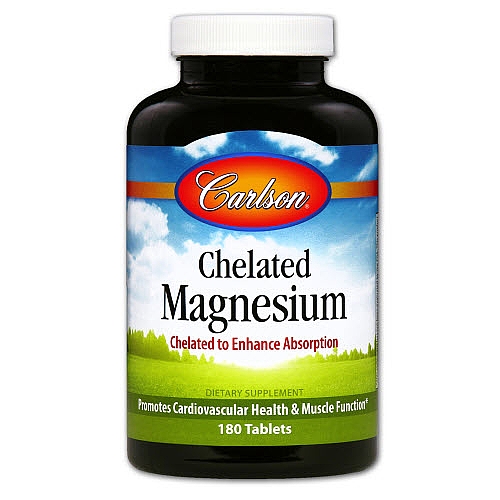 Carlson® Chelated Magnesium  200mg, 180 Tablets Imagem 1