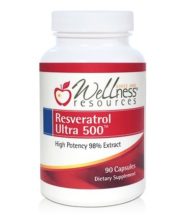 Resveratrol Ultra 500 ™ Extrato de alta potência 98%  Wellness Resources 90 Capsulas Imagem 1