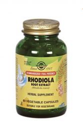 Solgar Rhodiola Root Extract - Standardized Full Potency (60 Vegetarian Capsules) 