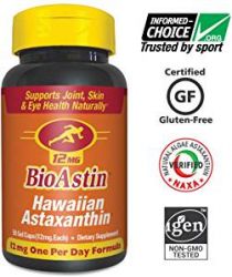 BioAstin Hawaiian Astaxanthin 12mg, 50ct - Hawaiian Grown Premium Antioxidant