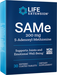 SAMe (S-Adenosyl-Methionine)   200 mg, 30 enteric coated tablets  Life Extension