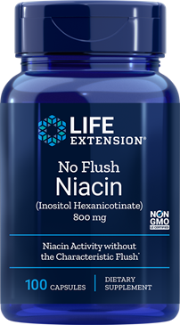 No Flush Niacin Inositol Hexanicotinate  800 mg, 100 capsules  Life E. Imagem 1