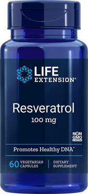 Resveratrol  100 mg, 60 vegetarian capsules Life Extension Imagem 1