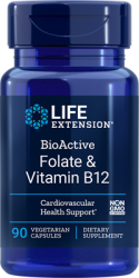 BioActive Folate & Vitamin B12  90 capsules   Life Extension