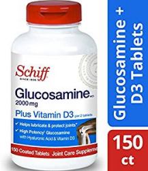Schiff Glucosamine 2000 mg Plus Vitamin D3, 150 Coated Tablets  