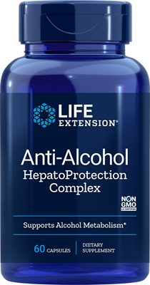 Anti-Alcohol Antioxidants with Hepato Protection Complex 60 capsules Life Extension Imagem 1