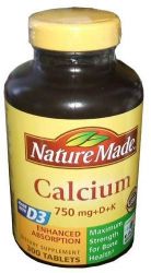 Nature Made® Calcium 750 mg + D + K, 300 Tablets