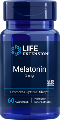   Melatonin 1 mg 60 capsules    Life Extension Imagem 1