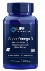 Super Omega-3, EPA/DHA 120 Softgels with Sesame Lignans e Olive Fruit Extract, Life Extension,