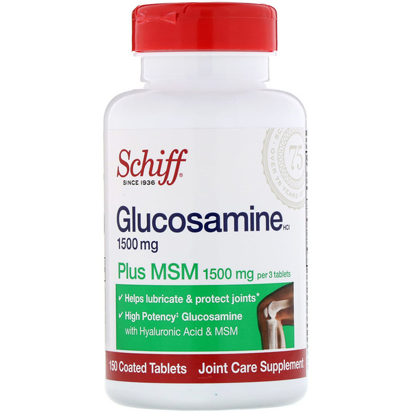 Schiff, Glucosamine Plus MSM, 1500 mg, 150 Coated Tablets Imagem 1