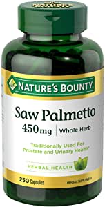 Nature's Bounty Saw Palmetto 450 mg 250 Capsules Natural Whole Herb Imagem 1