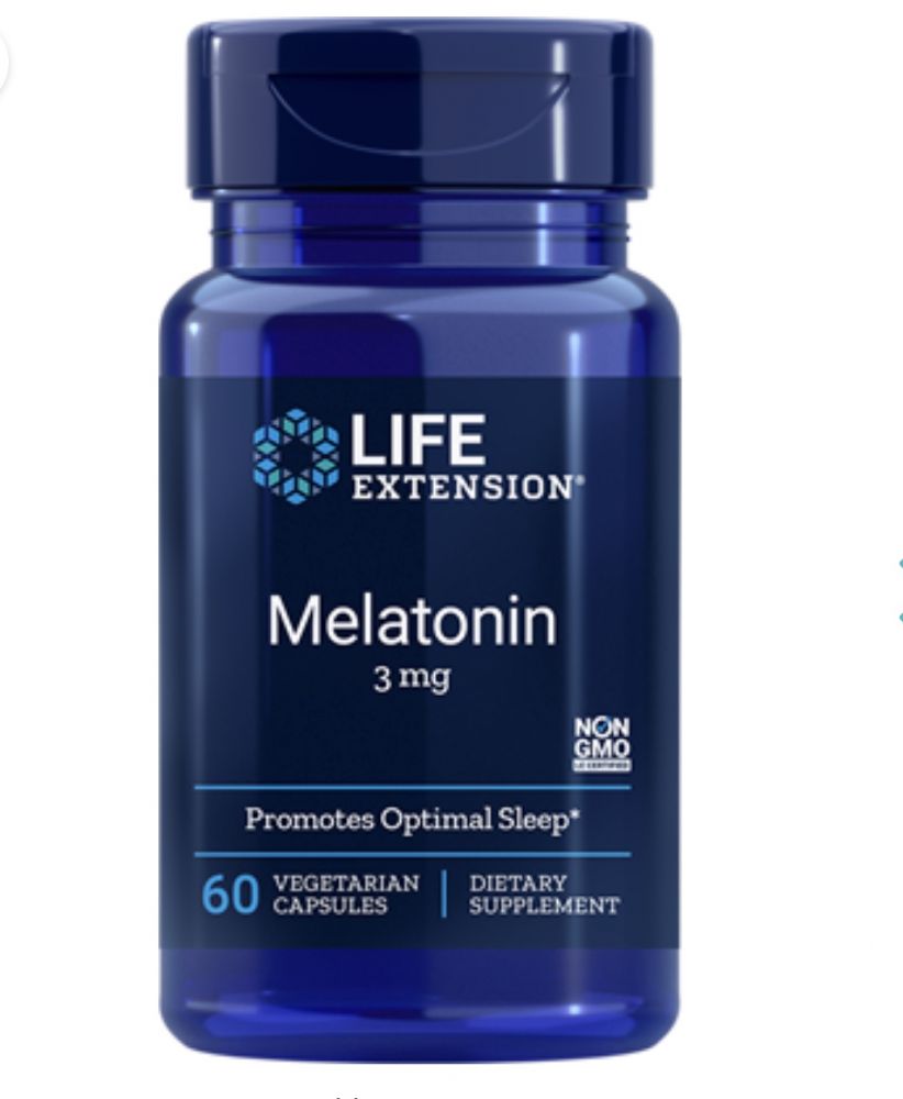 Melatonin 3 mg 60 capsules,  Life Extension    Imagem 1