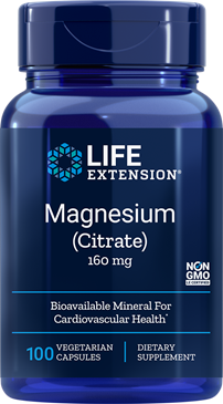 Magnesium (Citrate) 160 mg, 100 vegetarian capsules Life Extension Imagem 1