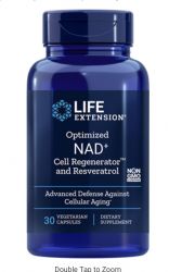 Optimized NAD+ Cell Regenerator™ and Resveratrol 300 mg, 30 vegetarian capsules Life Extension