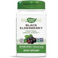 Nature's Way, Black Elderberry, 1,150 mg, 100 Vegan Capsules Imagem 1