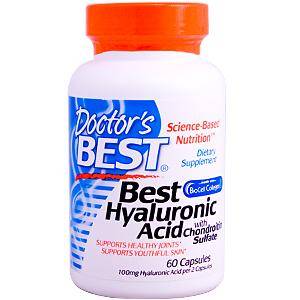 Doctor's Best, Best Hyaluronic Acid with Chond Sulfate, 60 Caps Imagem 1